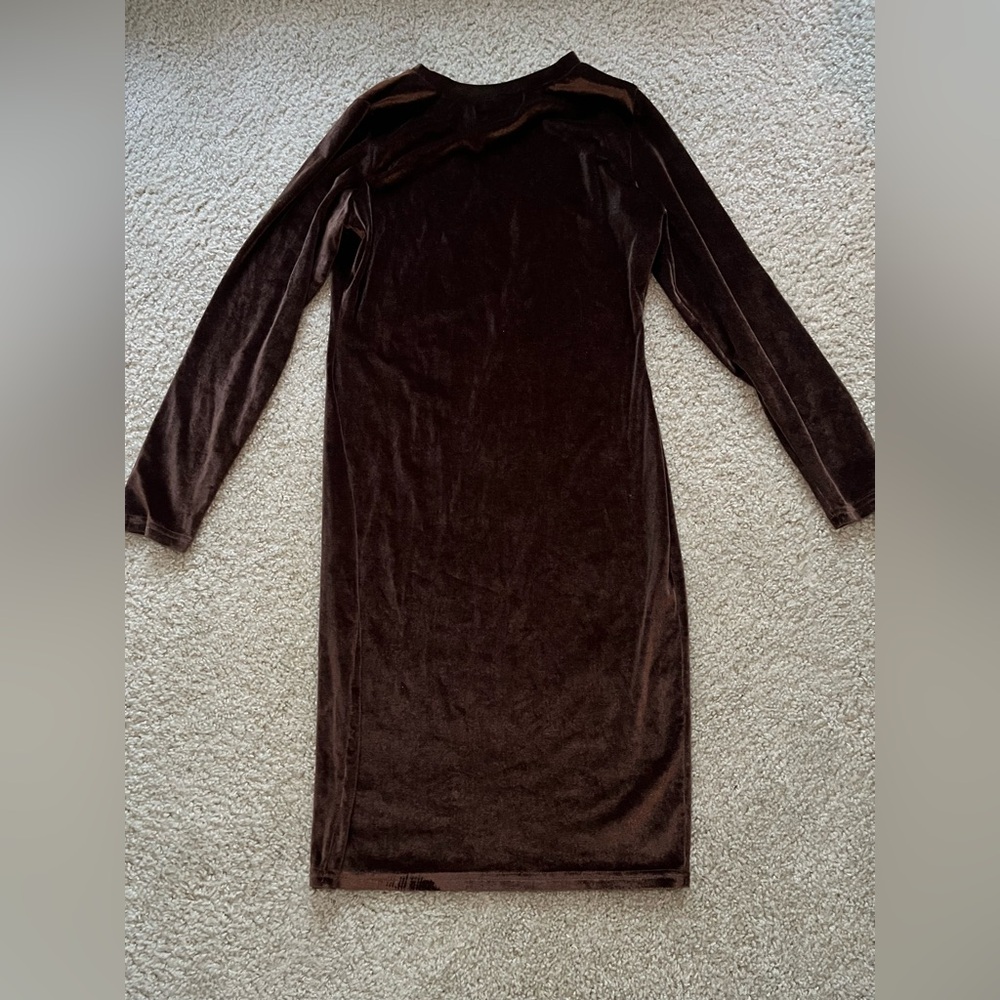 Chocolate brown long sleeved dress